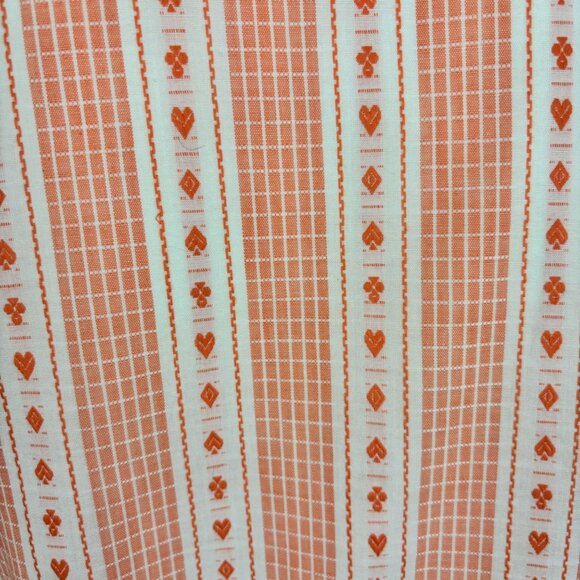 Vintage 1950s Dress Women's Large Novelty Playing Card Suit Print Orange - Picture 13 of 13